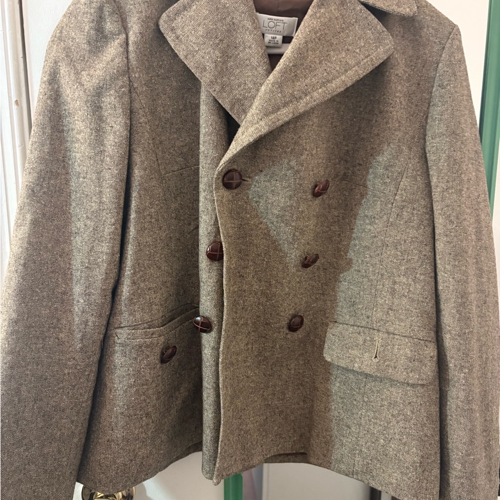 LOFT Brown and Cream Textured Jacket